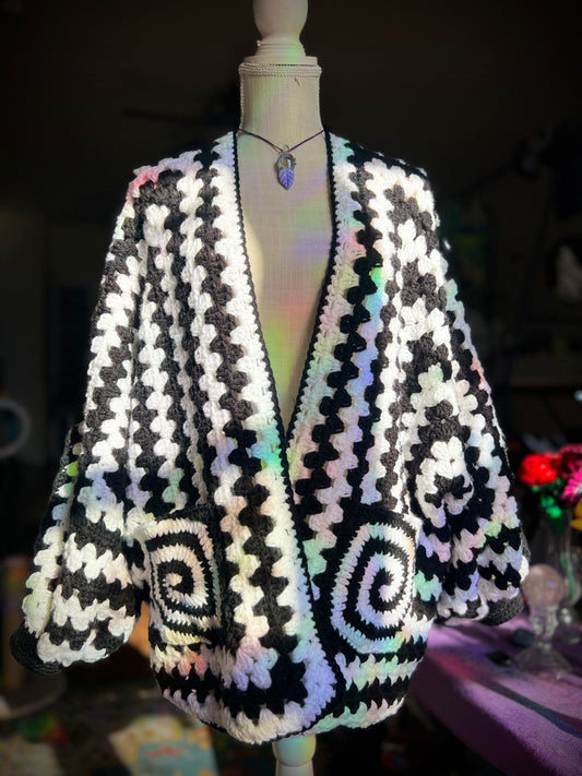 Black and White Cardi