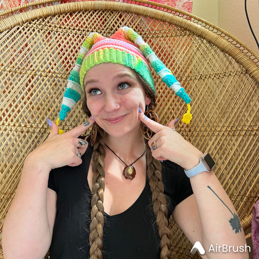 Rainbow jester hat